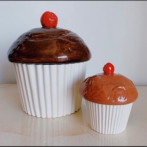 SOLD- Vintage Cupcake Jars